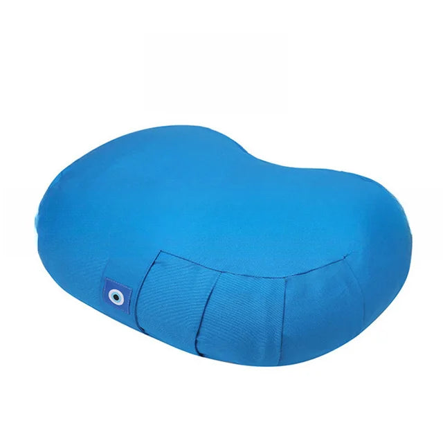 Ergonomic Buckwheat Shell Meditation Cushion | Cotton Zafu Floor Seat with Portable Handle