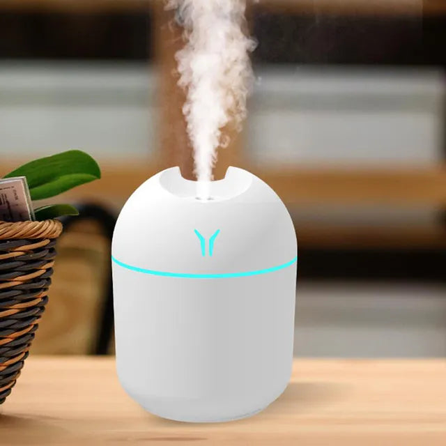 WhisperLite 250ml Aroma Diffuser | USB Mini Air Humidifier with Essential Oil Capability | Ultrasonic Quiet Mist Maker with LED Lamp | Ideal for Home and Car