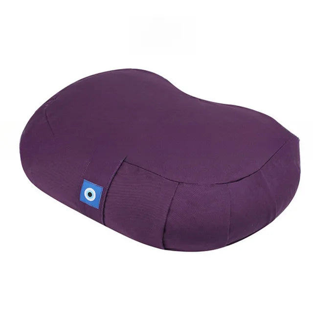 Ergonomic Buckwheat Shell Meditation Cushion | Cotton Zafu Floor Seat with Portable Handle