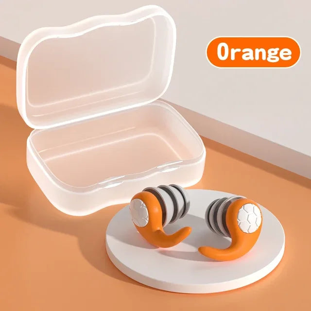 Eco-Friendly Silicone Earplugs | Waterproof Noise Reduction | Comfortable & Reusable | Multiple Colors with Carrying Case