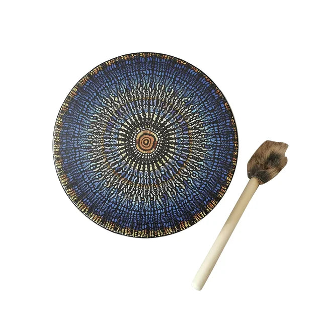 Alchemical Moon Drum | Handcrafted Shaman Drum with Vegan Material | Sound Healing Desktop Ornament