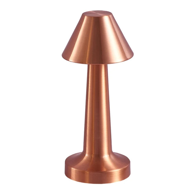 Vintage Glow Rechargeable Table Lamp | Elegant Gold Finish LED Lamp | Touch Dimming | Perfect for Home and Commercial Decor | Includes USB Cable