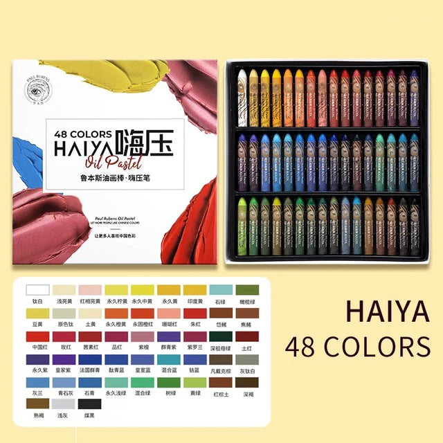 Paul Rubens HAIYA Soft Oil Pastels Set | Available in 24/36/48/60/72 Colors | Ideal for Beginners and Graffiti Artists