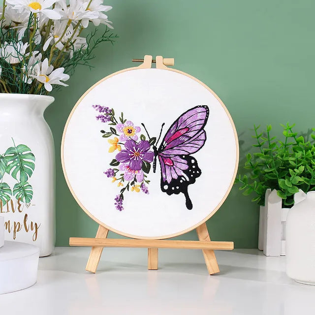 DIY Butterfly Embroidery Kit | Beginner-Friendly Cross Stitch Set