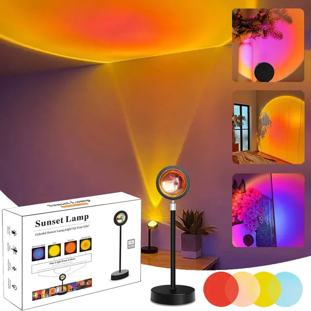 SpectrumBeam Smart Sunset Projector Lamp | Rainbow & Sunset Bluetooth Night Light | Adjustable, Remote-Controlled Ambiance Light | Perfect for Home & Cafe Decor