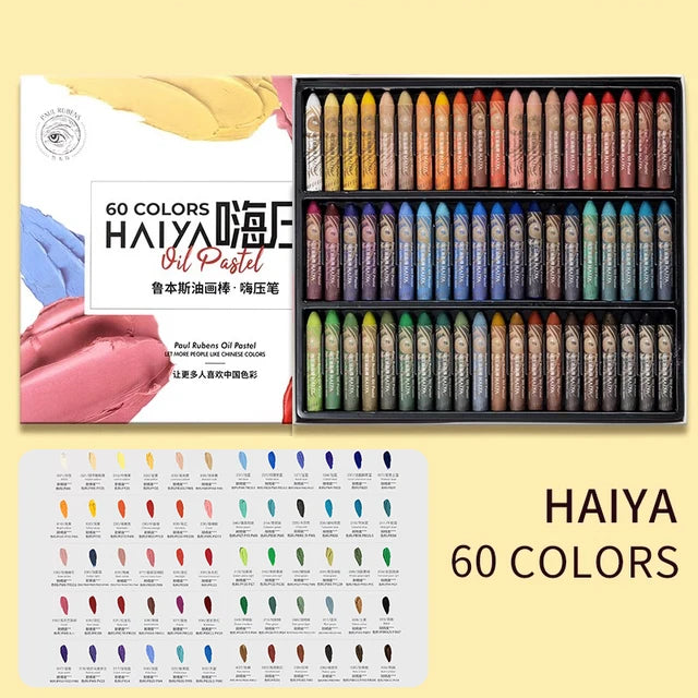 Paul Rubens HAIYA Soft Oil Pastels Set | Available in 24/36/48/60/72 Colors | Ideal for Beginners and Graffiti Artists