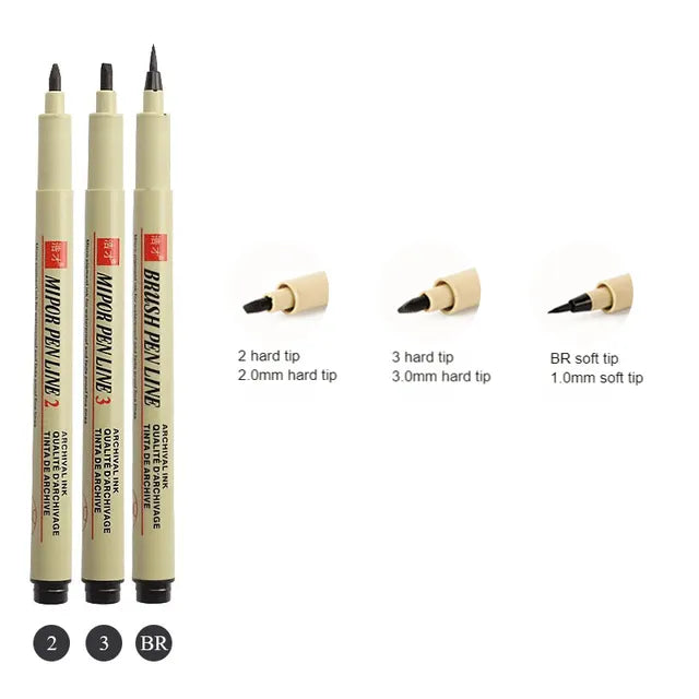 Micron Ink Marker Pen Set | Pigment Liner for Sketching & Manga | Quick-Drying & Water-Resistant | Multiple Tip Sizes Available