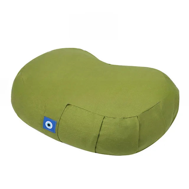 Ergonomic Buckwheat Shell Meditation Cushion | Cotton Zafu Floor Seat with Portable Handle