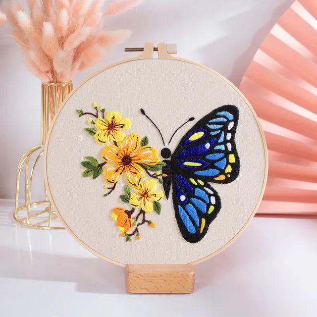 DIY Butterfly Embroidery Kit | Beginner-Friendly Cross Stitch Set