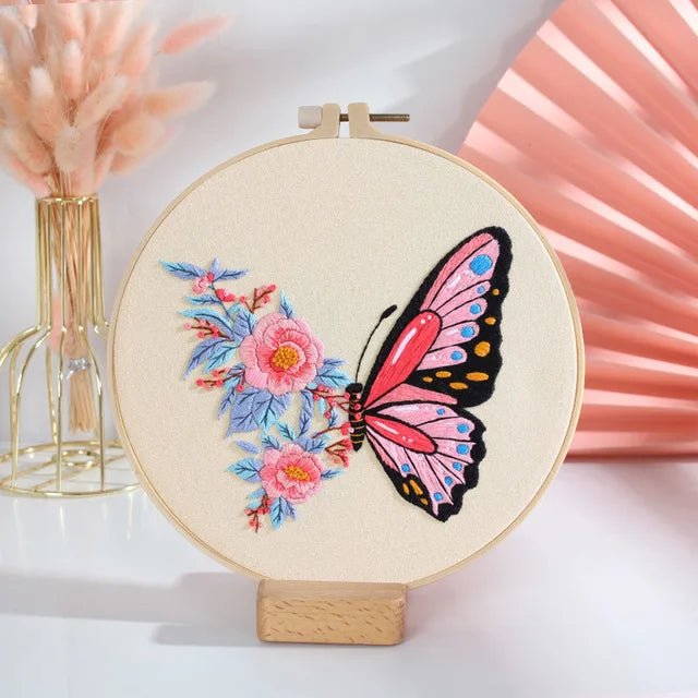 DIY Butterfly Embroidery Kit | Beginner-Friendly Cross Stitch Set