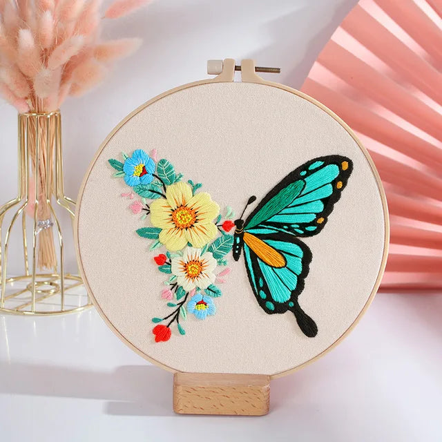 DIY Butterfly Embroidery Kit | Beginner-Friendly Cross Stitch Set