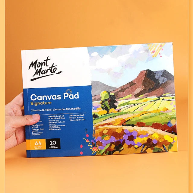 Canvas Pad for Painting | 10 Sheets | Available in A4 & A5 Sizes | 280 GSM Cotton | Suitable for Oil & Acrylic Paints