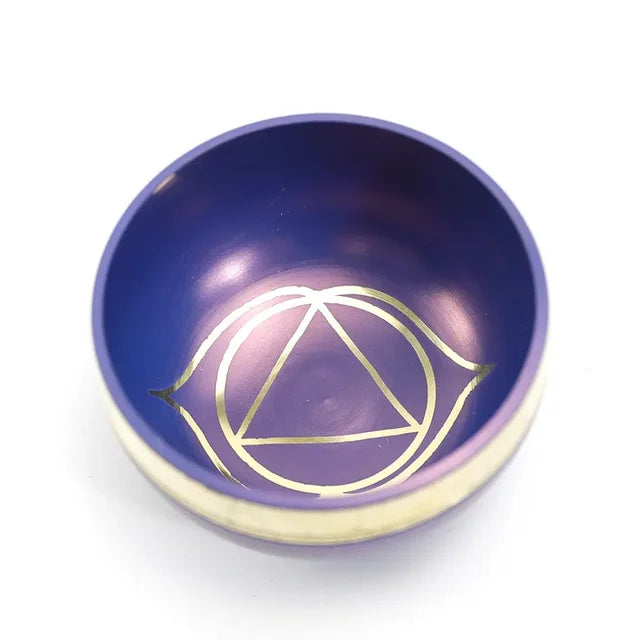 Handmade Himalayan Brass Chakra Singing Bowl | Tibetan Meditation and Mindfulness Tool for Chakra Healing