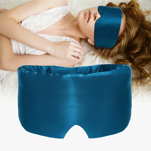 Silken Slumber Premium Mulberry Silk Sleep Mask | Breathable & Soft Cotton Lined | Ultimate Light Blocking for Deep Rest | Ideal for Travel & Home Use