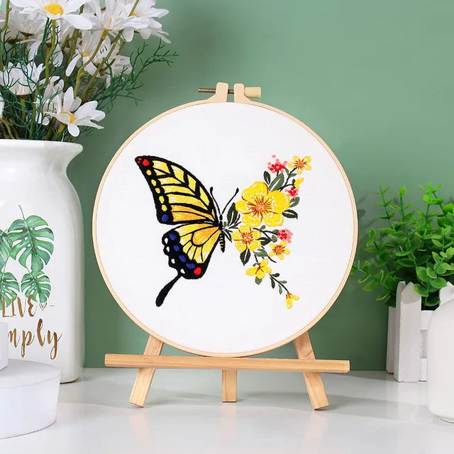 DIY Butterfly Embroidery Kit | Beginner-Friendly Cross Stitch Set