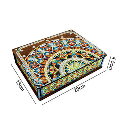 DIY Mandala Diamond Painting Jewelry Storage Box | Special Shaped Drill Wood Organizer Case | Mosaic Art Kit