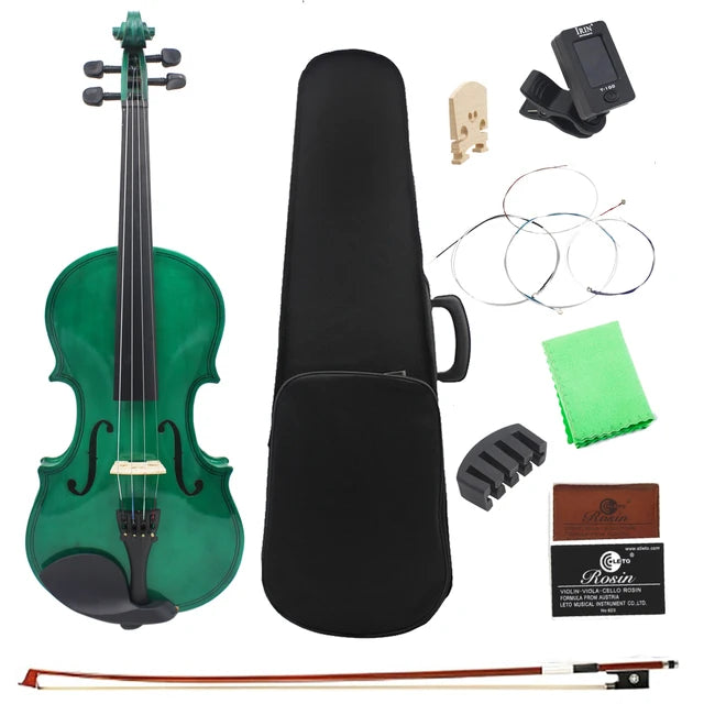 Complete Beginner's Violin Set | 4/4 Full-Size White Violin with Comprehensive Accessories