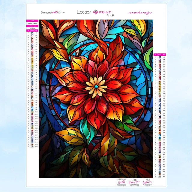 DIY Diamond Painting Kit | Stained Glass Art Sunflower Mosaic | Embroidery and Rhinestone Cross Stitch Set for Home Decor Gifts