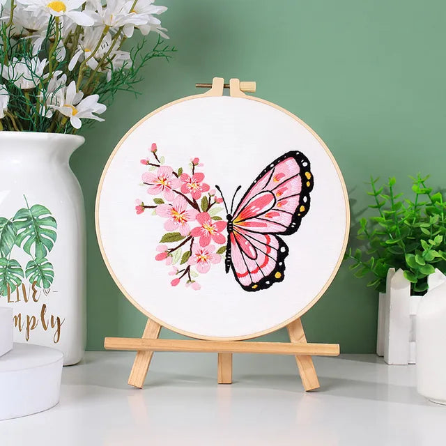 DIY Butterfly Embroidery Kit | Beginner-Friendly Cross Stitch Set