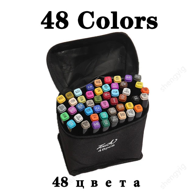 Deluxe Double-Headed Marker Set for Artistic Expression | Various Color and Size Options for Wellness Activities