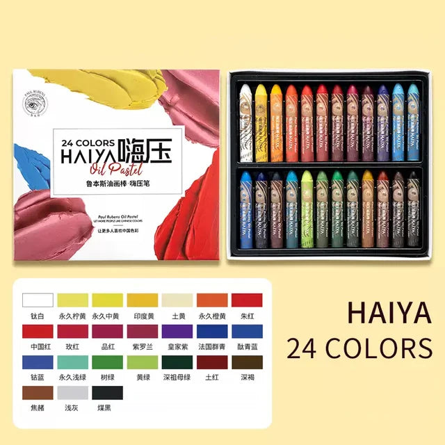 Paul Rubens HAIYA Soft Oil Pastels Set | Available in 24/36/48/60/72 Colors | Ideal for Beginners and Graffiti Artists