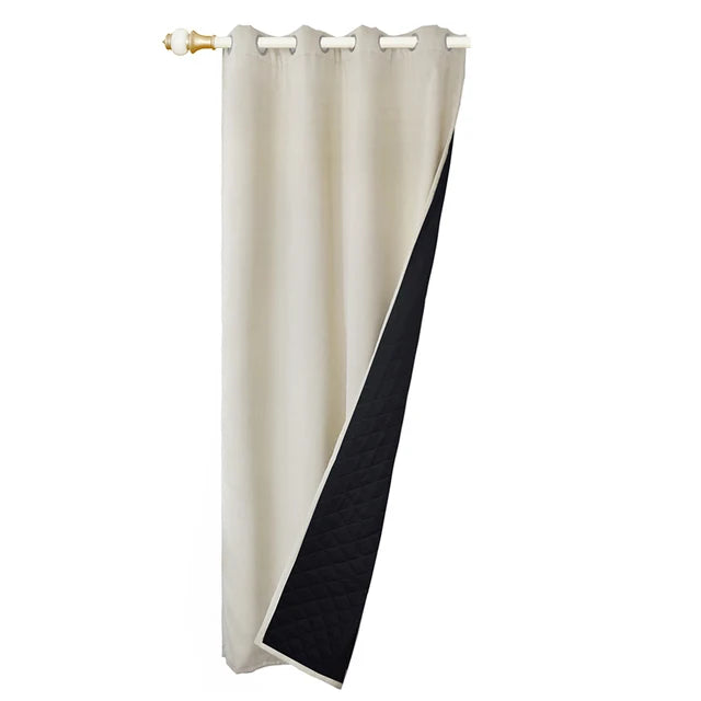 ThermoBlock Quilted Blackout Curtains | Luxurious & Functional | 100% Polyester with Eyelets | Includes Complimentary Tieback | Various Sizes & Colors