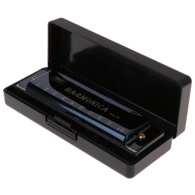 Classic Blues Harmonica | 10 Holes, Key of C | Includes Protective Case