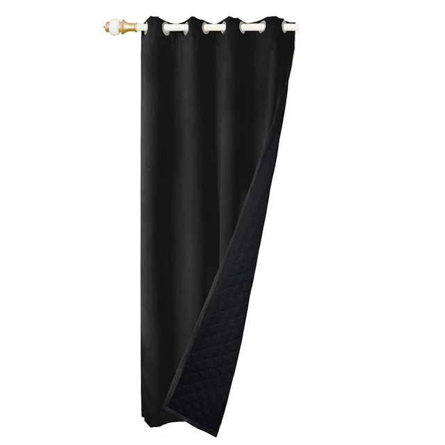 ThermoBlock Quilted Blackout Curtains | Luxurious & Functional | 100% Polyester with Eyelets | Includes Complimentary Tieback | Various Sizes & Colors