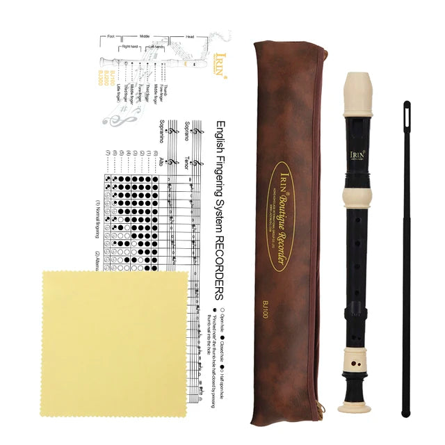 Baroque Soprano Recorder | Vertical Flute | Ideal for Beginners | Includes Accessories