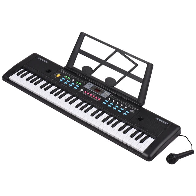 61-Key USB Electronic Keyboard | Digital Music Piano with Microphone | LED Display and Multifunctional Features