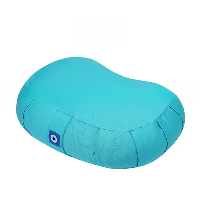 Ergonomic Buckwheat Shell Meditation Cushion | Cotton Zafu Floor Seat with Portable Handle