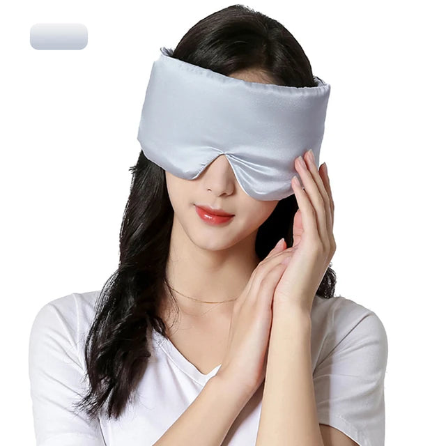 Silken Slumber Premium Mulberry Silk Sleep Mask | Breathable & Soft Cotton Lined | Ultimate Light Blocking for Deep Rest | Ideal for Travel & Home Use