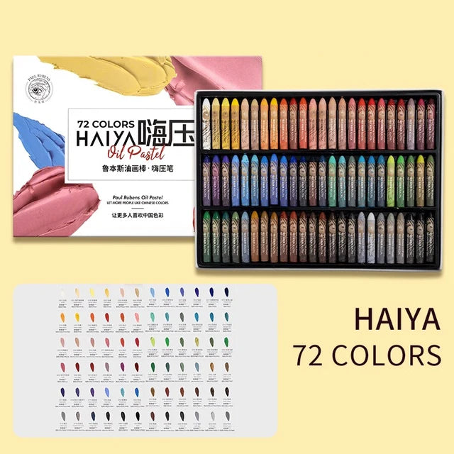 Paul Rubens HAIYA Soft Oil Pastels Set | Available in 24/36/48/60/72 Colors | Ideal for Beginners and Graffiti Artists