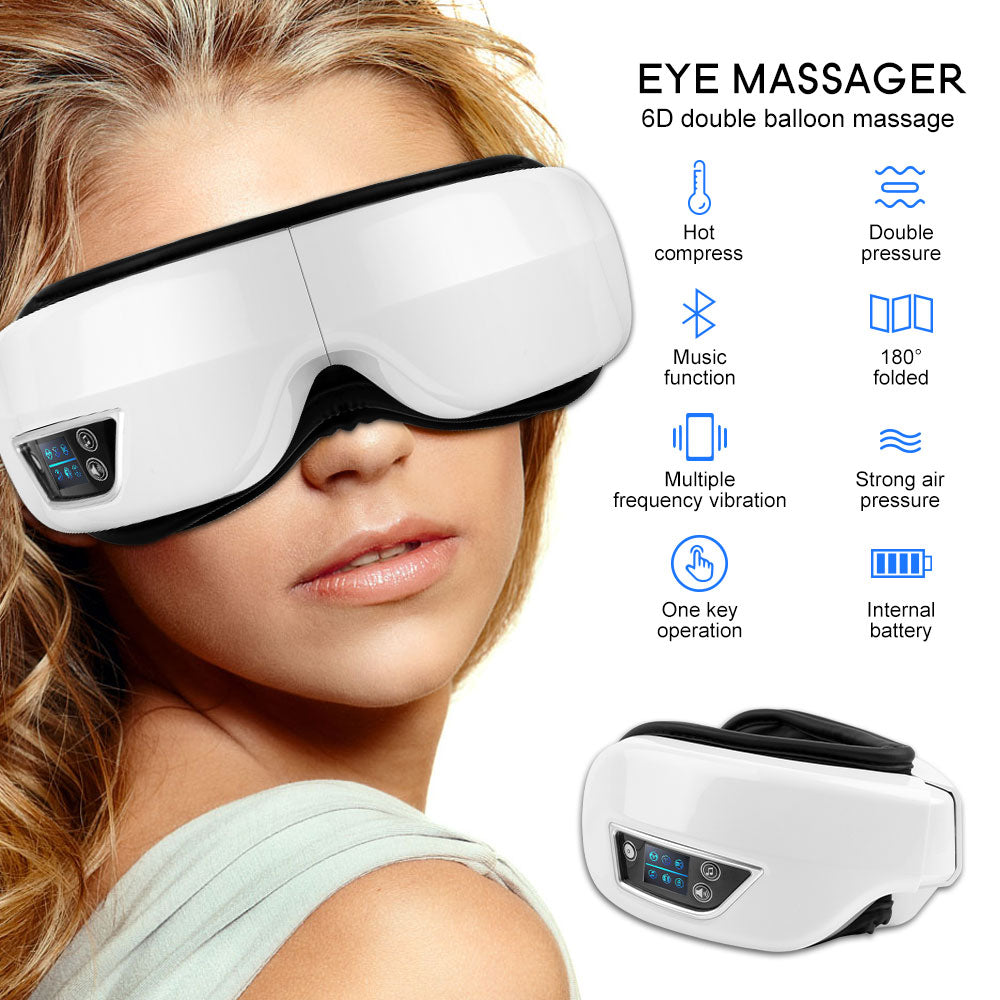 VisionSoothe Eye Revitalizer | 4D Smart Airbag Vibration with Hot Compress & Bluetooth Music | Ultimate Eye Relaxation & Sleep Improvement Device