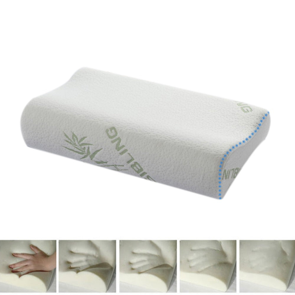 Bamboo Memory Foam Orthopedic Pillow | Neck Support Massage Pillow | Breathable Bamboo Fiber | 12x20 inches |