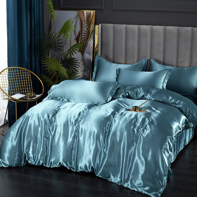 Luxurious Mulberry Silk Bedding Set: Elevate Your Sleep with Satin Softness & Solid Colors | Available in Twin, Full, and Queen Sizes