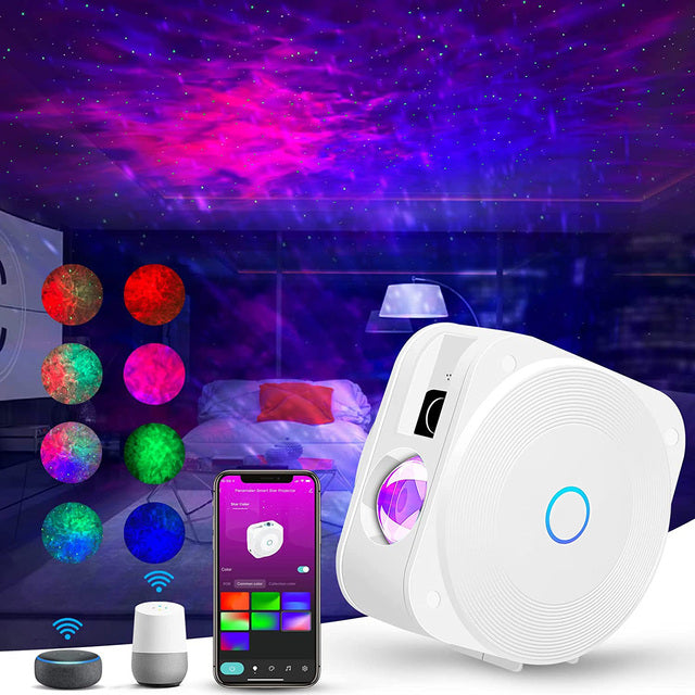 CosmicLumina Smart Galaxy Projector | Alexa & Google Home Compatible | 360° Rotatable Star & Nebula Light Show | Music Sync & App Control | Ideal for Home Atmosphere & Decor