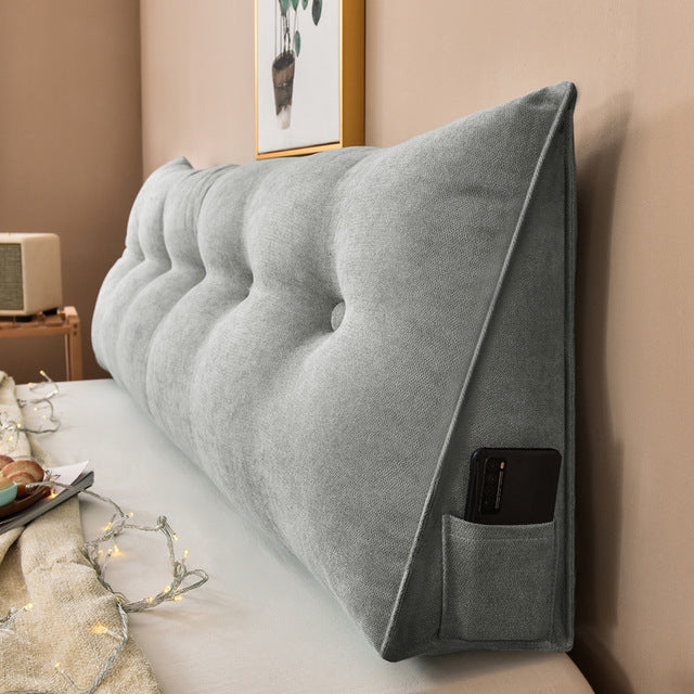 Luxurious Comfort: Super Soft Triangle Bedside Filling Cushion | Ultimate Relaxation & Support | Various Sizes Available | Ideal for Home, Office & More!