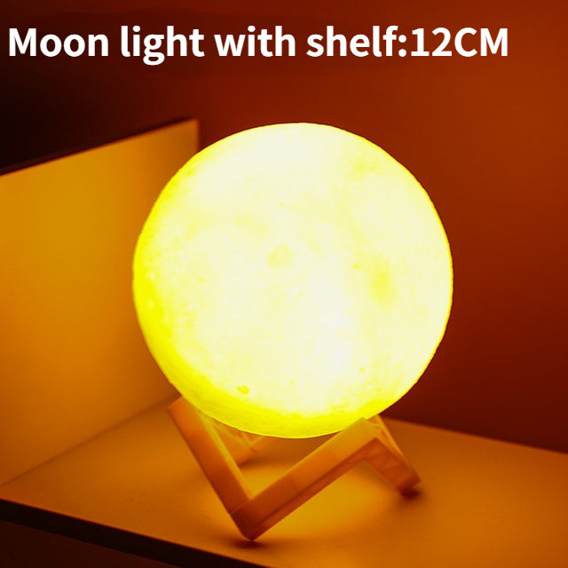 LunarGlow 3D Moon Lamp | LED Night Light with Colorful & Warm Glow | Safe and Gentle Lighting | Ideal for Bedroom Decor and Children’s Gift | Available in 8cm and 12cm Sizes