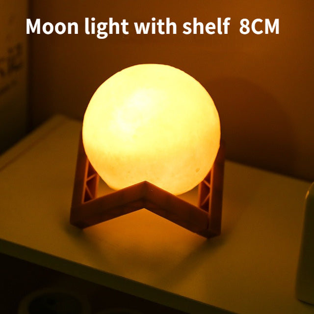 LunarGlow 3D Moon Lamp | LED Night Light with Colorful & Warm Glow | Safe and Gentle Lighting | Ideal for Bedroom Decor and Children’s Gift | Available in 8cm and 12cm Sizes