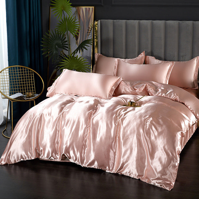 Luxurious Mulberry Silk Bedding Set: Elevate Your Sleep with Satin Softness & Solid Colors | Available in Twin, Full, and Queen Sizes