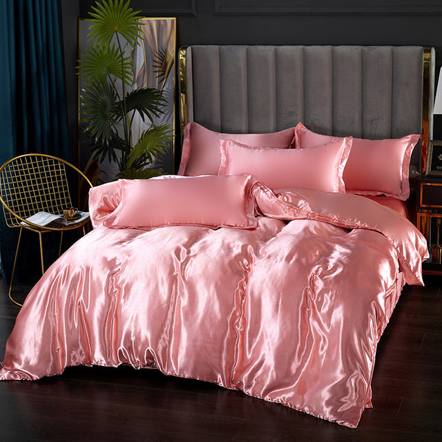 Luxurious Mulberry Silk Bedding Set: Elevate Your Sleep with Satin Softness & Solid Colors | Available in Twin, Full, and Queen Sizes