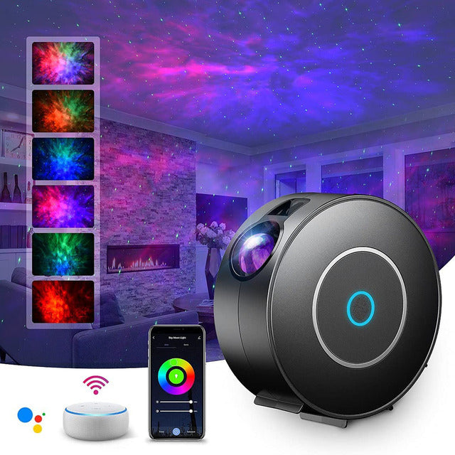 CosmicLumina Smart Galaxy Projector | Alexa & Google Home Compatible | 360° Rotatable Star & Nebula Light Show | Music Sync & App Control | Ideal for Home Atmosphere & Decor