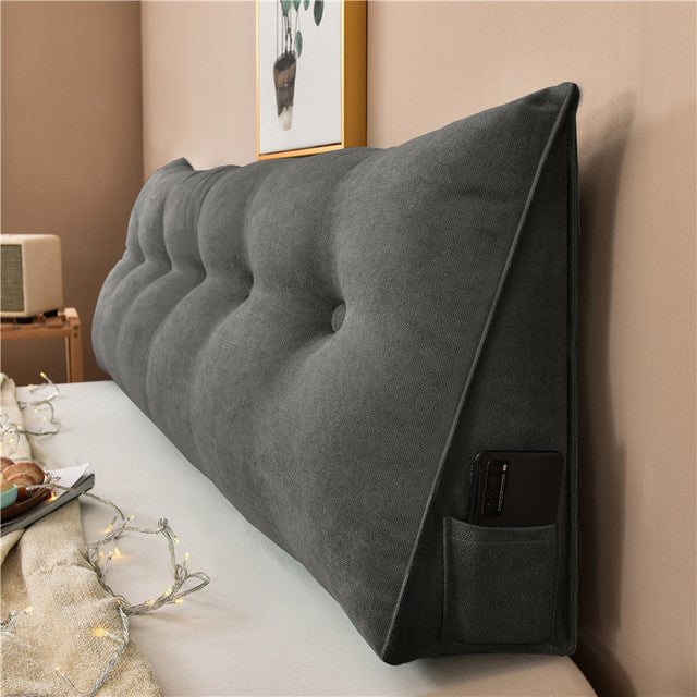 Luxurious Comfort: Super Soft Triangle Bedside Filling Cushion | Ultimate Relaxation & Support | Various Sizes Available | Ideal for Home, Office & More!