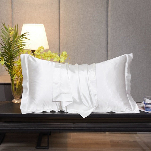 100% Natural Mulberry Silk Pillowcases | Luxury Satin Pillow Covers | Customizable Colors & Sizes | Soft & Durable | White, Black, Grey, Khaki, Sky Blue, Pink, Silver |