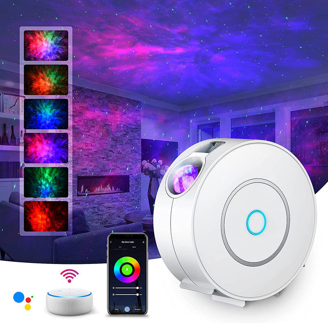 CosmicLumina Smart Galaxy Projector | Alexa & Google Home Compatible | 360° Rotatable Star & Nebula Light Show | Music Sync & App Control | Ideal for Home Atmosphere & Decor