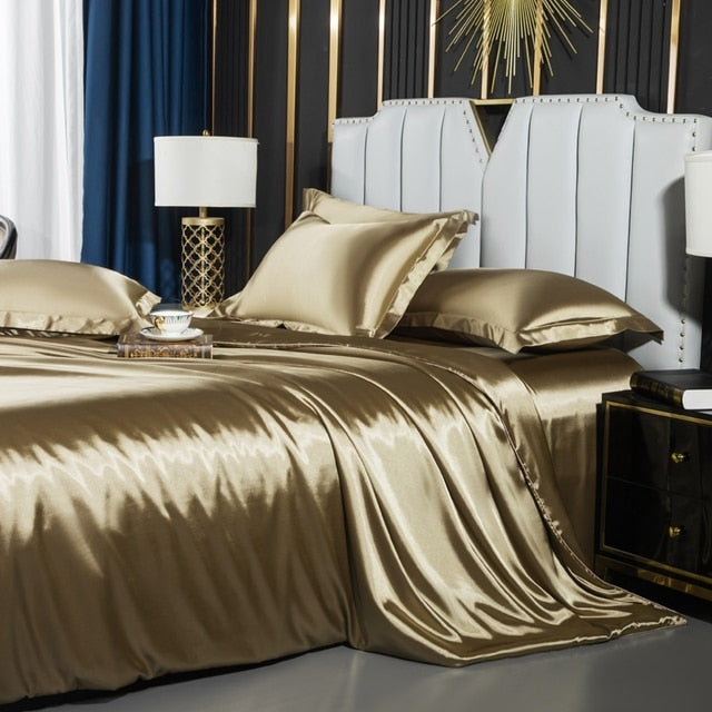 Elegant Nordic Silk Bedding Collection for Restful Sleep | Soft and Breathable Satin and Silk Bedding Sets | Various Sizes Available